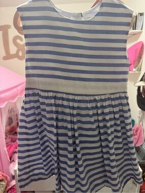 Koala Kids Blue and White Striped Casual Dress
